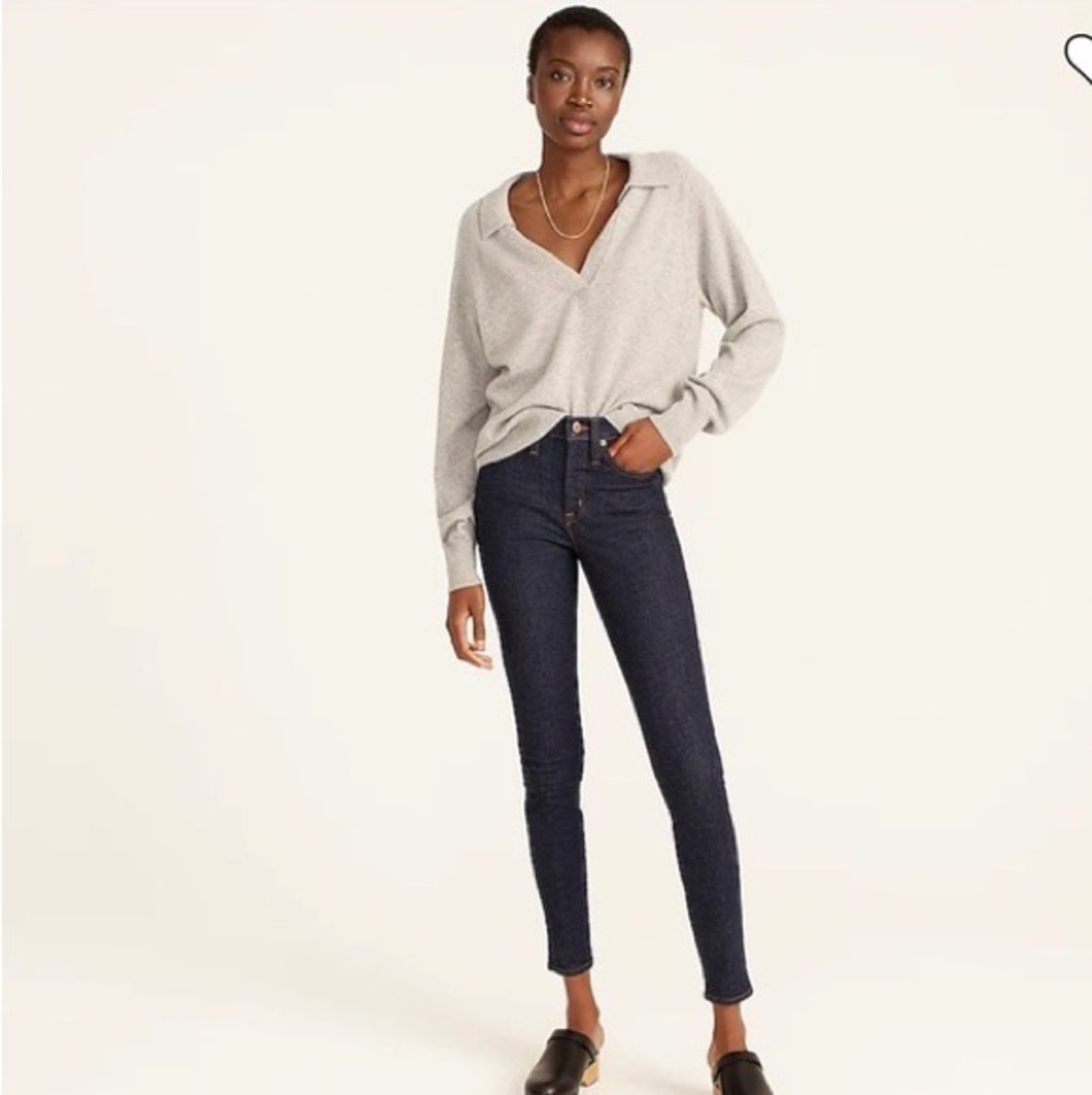 J. Crew 9" Mid-Rise Toothpick Jean Classic Rinse Wash Item H2876 Size 26 - Picture 2 of 13